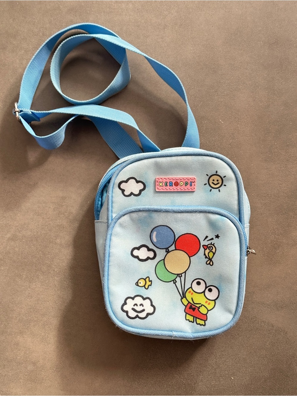Keroppi Sanrio Light Blue Crossbody Bag with Balloon Design